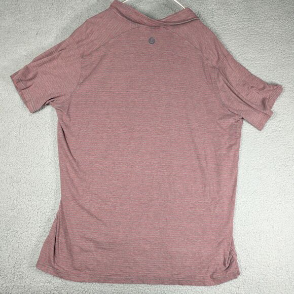 Tasc Polo Mens Size XXL Red Grey Stripe Golf Polo Bamboo - Picture 5 of 6